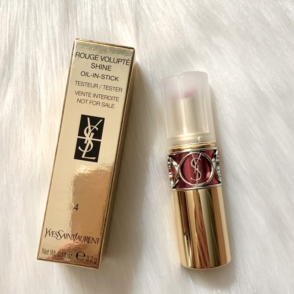 YSL Rouge Volupte Shine Lipstick in Shade #4 Full Size NIB